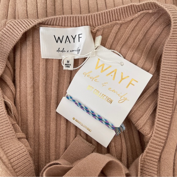 WAYF BFF Dede x Emily Hollie Long Sleeve Sweater Dress Camel - Picture 7 of 9